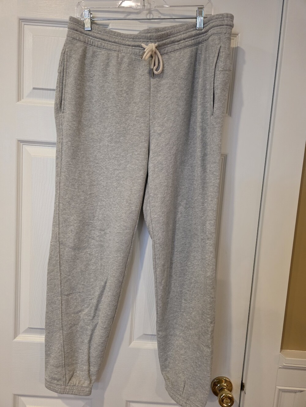 Womens Aerie Heather Gray Drawstring Sweatpants Elastic Bottoms Slash Pkts Large
